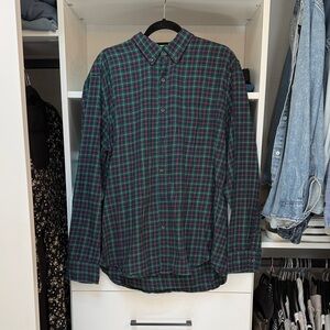 J. Crew Men's Plaid Button Down Shirt - Green and Red